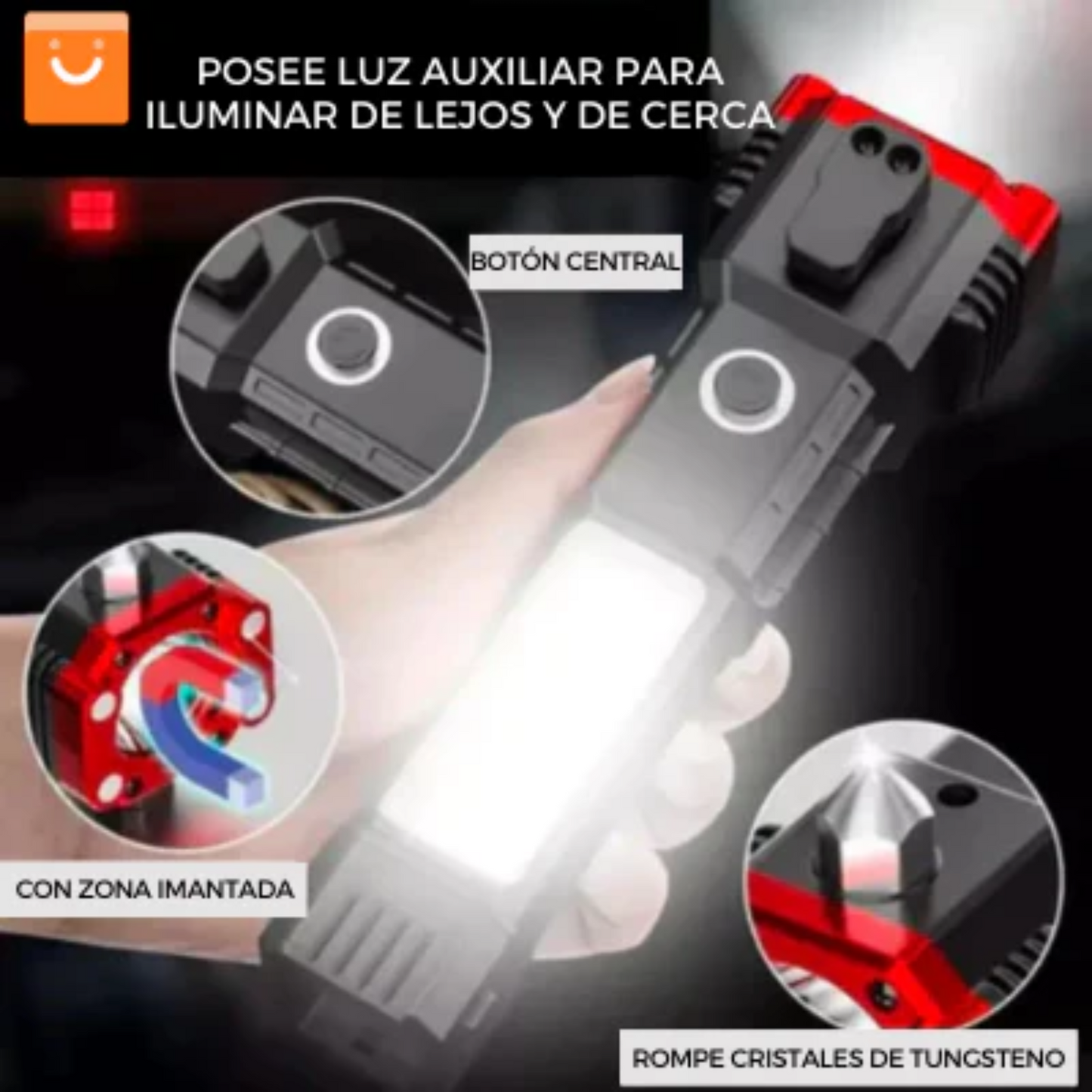 Linterna Táctica 7 En 1 Recargable